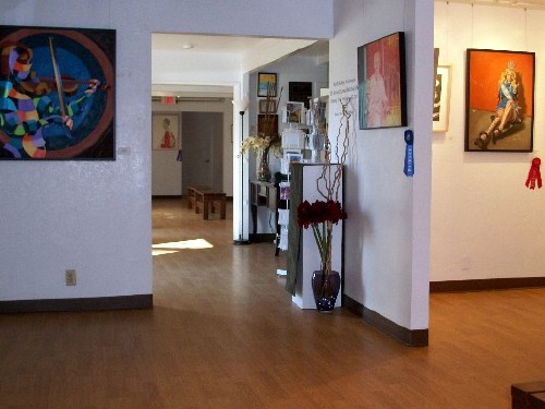 Photograph of the inside of the Carter House Art Gallery